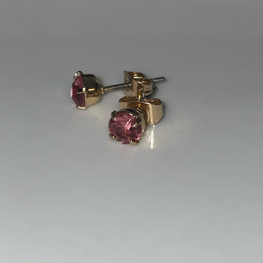Pink crystal stud earrings